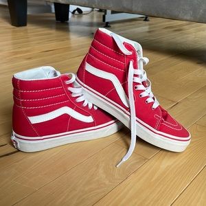 RED high top vans, Women’s size 6.5.